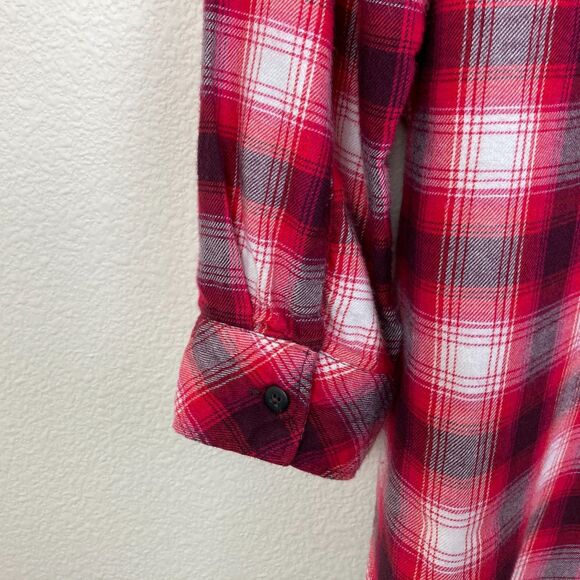 Boston Traders Women's Flannel Shirt Size L Red Plaid Cabin Soft Outdoor - Picture 6 of 9
